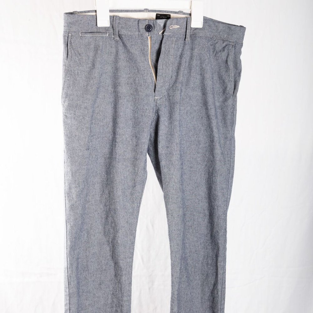 Men's J. Crew Blue Chambray Dress Pants 32x32